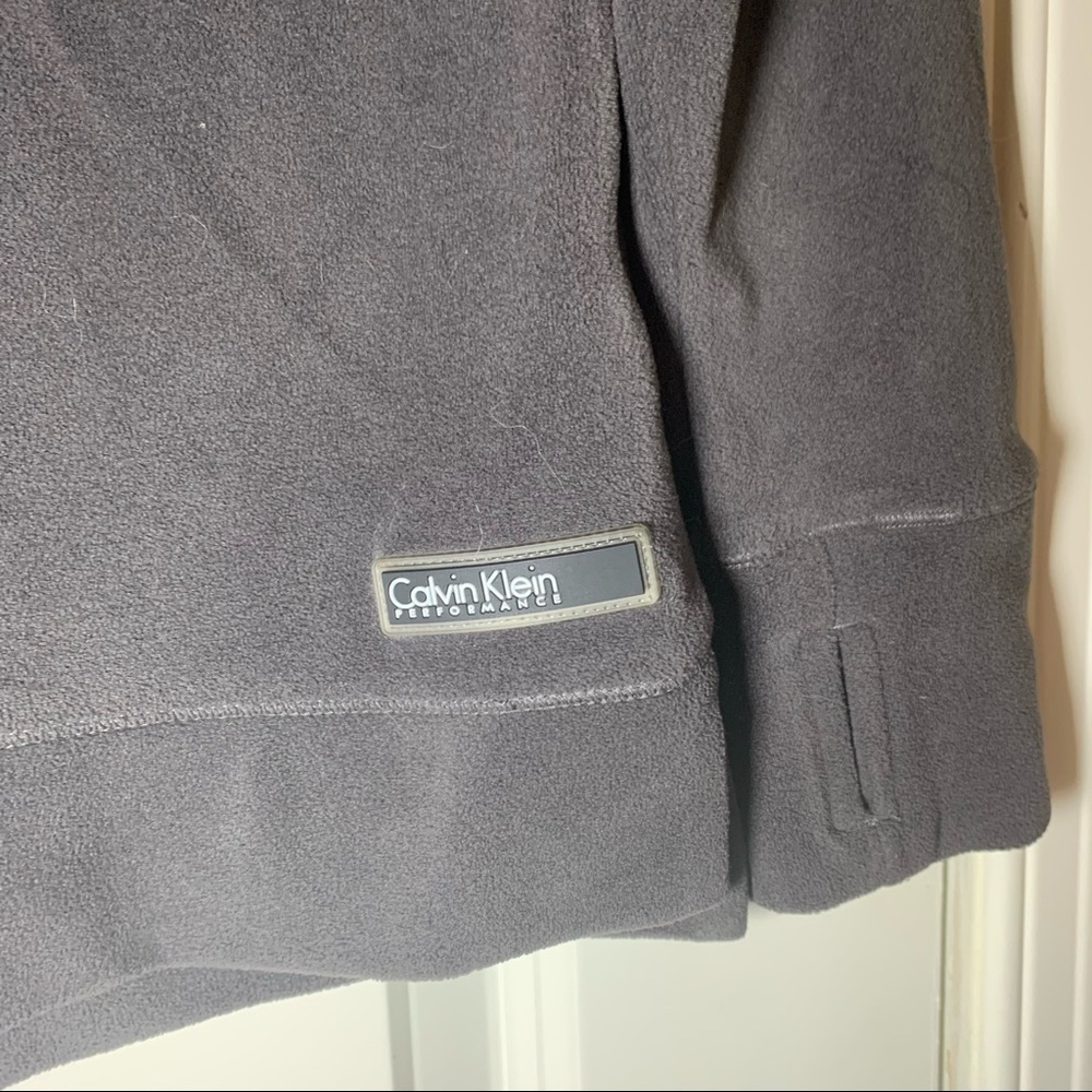 Calvin Klein Performance gray fleece funnel neck athletic sweatshirt S - Picture 3 of 8